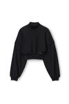 alexander wang turtleneck sweatshirt in classic terry faded black