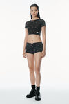 Alexander Wang washed black multi 花卉图案罗纹棉质婴儿 t 恤