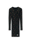 Alexander Wang washed black multi floral-print ribbed cotton minidress