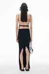 RIBBED TANK DRESS WITH LEATHER BELT