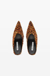Alexander Wang brown multi brown pheasant feather boomerang wedge heel