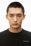 alexander wang crewneck pullover in dense fleece  black