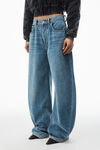 Alexander Wang washed light blue jean oversize arrondi taille basse