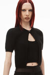 alexander wang short-sleeve twinset cardigan black