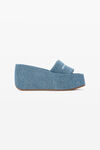 alexander wang taji platform sandal in washed denim vintage light indigo