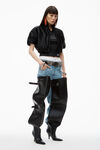 Alexander Wang black cropped track jacket with piping
