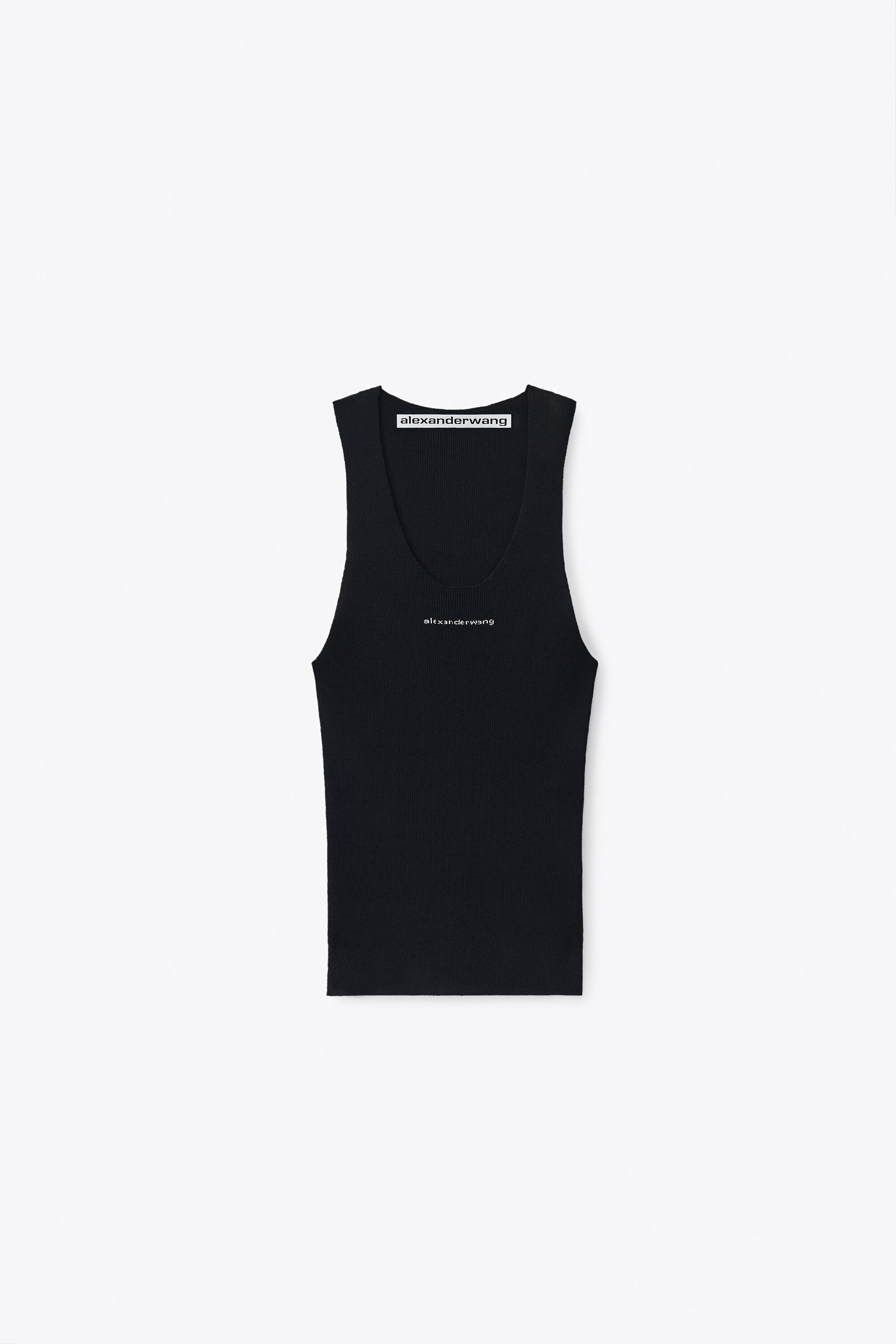 JACQUARD LOGO RACER TANK in BLACK | alexanderwang®