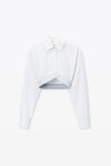Alexander Wang white 徽标弹力有机棉短款衬衫