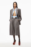 alexander wang combo collared blazer in wool blend grey