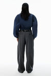 Alexander Wang dark grey melange grey wool-blend mid-rise pants