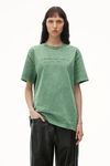 alexander wang embossed logo tee in compact jersey acid fern
