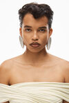 alexander wang off-shoulder mini dress in faux suede tender yellow