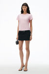 alexander wang puff logo shrunken tee in cotton jersey soft candy pink