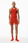 alexander wang tank in ribbed cotton red