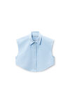 Alexander Wang oxford blue blue button up shirt with logo nameplate