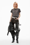 Alexander Wang steel grey splatter 溅墨水洗效果压纹徽标装饰棉质 t 恤