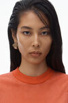 Alexander Wang fiery red mockneck tank in clear bead hotfix