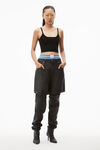 alexander wang scoop neck tank in stretch viscose knit black