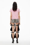 Alexander Wang acid candy pink logo shrunken tee in compact jersey