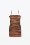 Alexander Wang campfire ruched cami minidress in crystal hotfix
