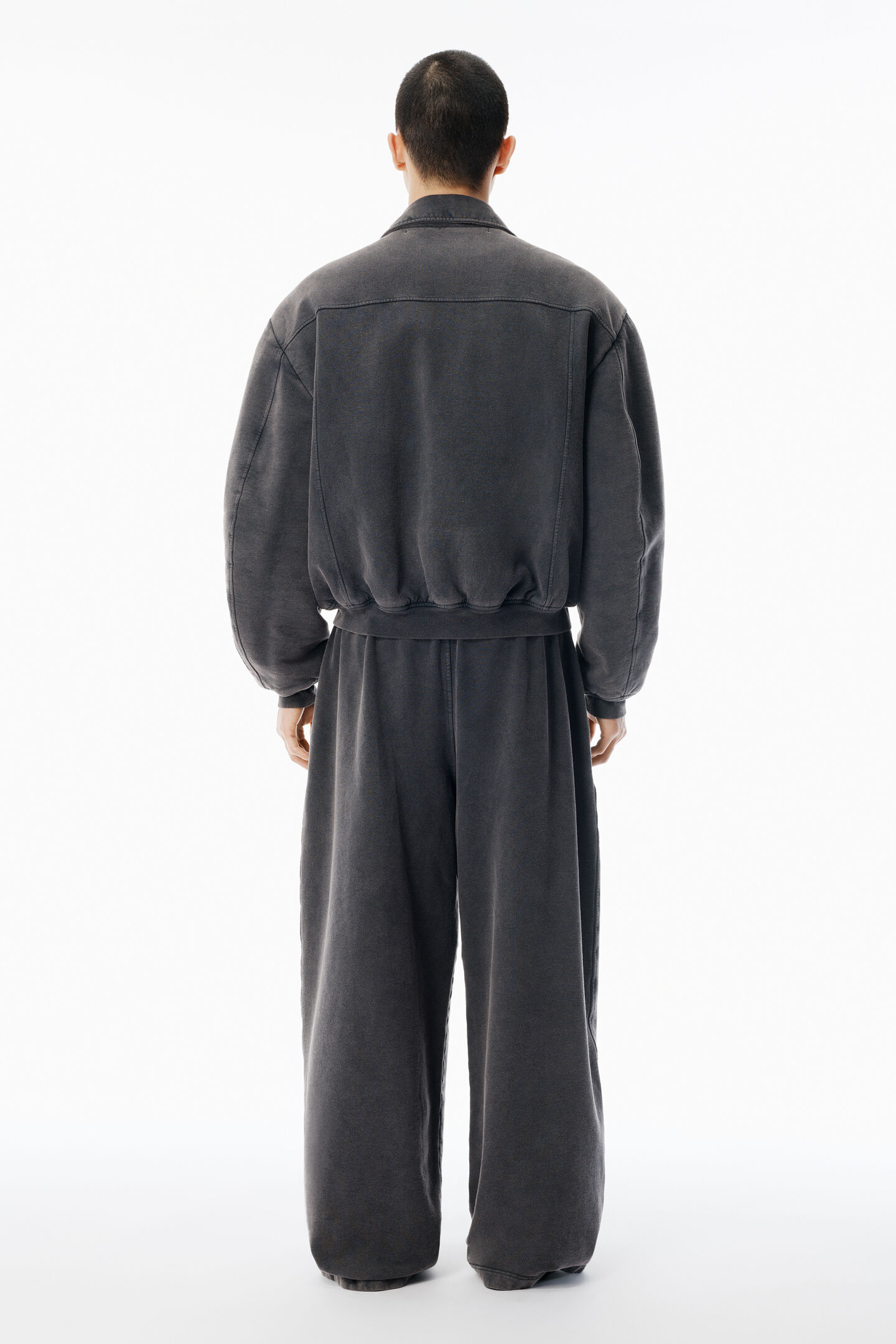 Alexander Wang Grey Organic Terry Moto Jacket In Gray