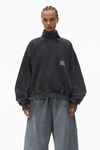 Alexander Wang acid black unisex high neck sweatshirt in dense fleece