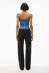 alexander wang contrast waistband jean in black denim washed black
