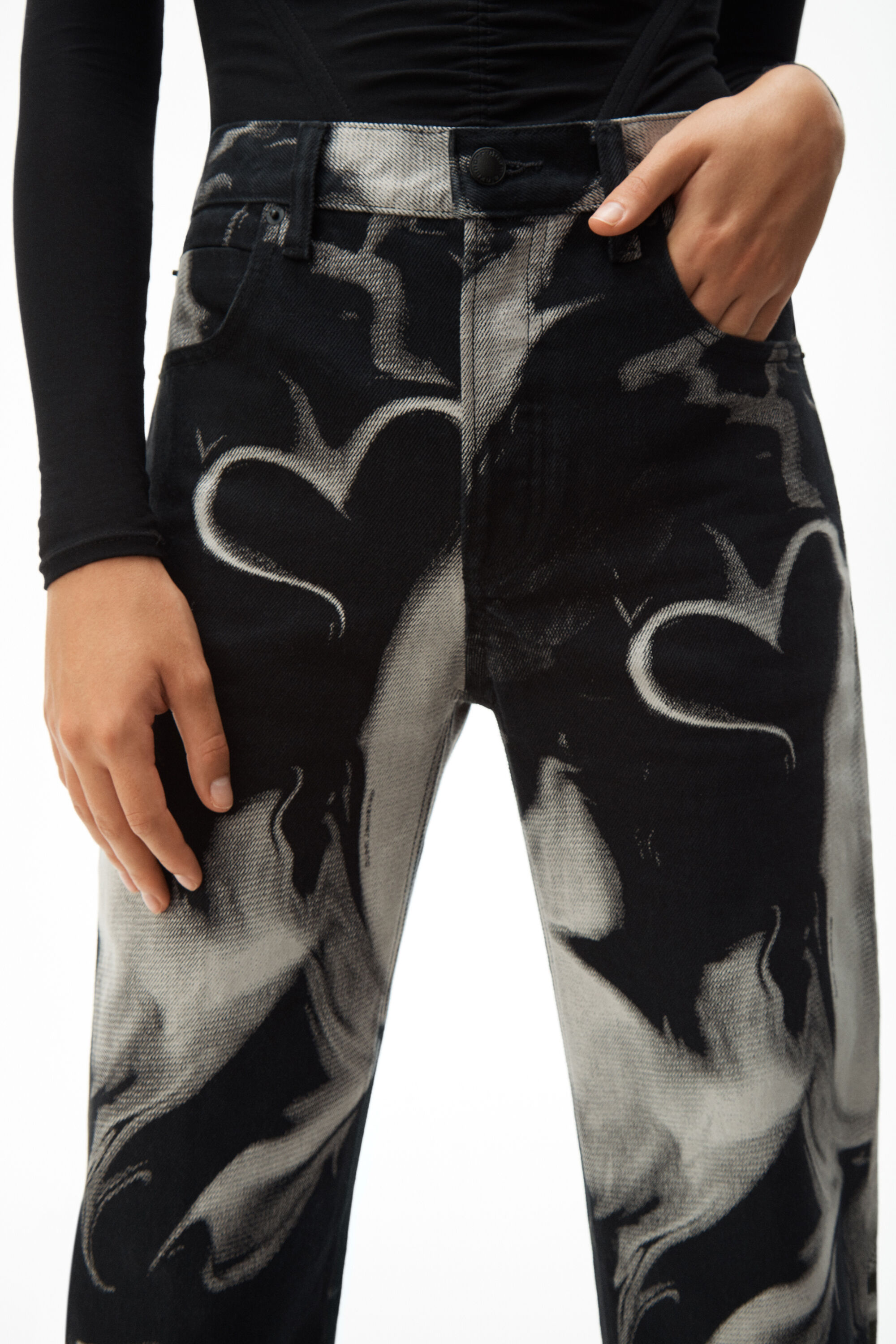 alexander wang black and blue jeans