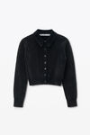 Alexander Wang washed black cardigan noir en maille chenille en coton mélangé