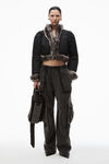 Alexander Wang black 毛皮饰边开衫羽绒服