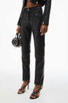 Alexander Wang black moto slim-leg trouser in lambskin leather