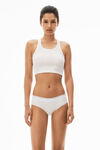 alexander wang 罗纹平纹针织布短款工字背心 white