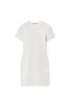 Alexander Wang white 徽标提花弹力短袖迷你连衣裙