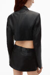 Alexander Wang black cropped blazer in linen chintz