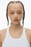 Alexander Wang white crystal hotfix racer tank