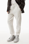 alexander wang pantaloni sportivi in pile a maglia stretta vintage heather grey