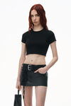 Alexander Wang black embossed logo cropped top