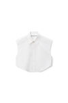 Camicia bianca corta con strass termoapplicati