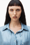 alexander wang double layered top in silk dark iris