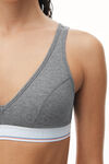 alexander wang bralette in ribbed jersey dark heather grey