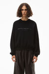 alexander wang 强缩羊毛徽标装饰套头衫 black