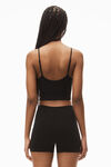 Alexander Wang black cropped ribbed cotton cami tank