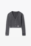 Alexander Wang army drab grauer cardigan in waffelstrick