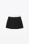 Alexander Wang black pleated shorts in wool tailoring