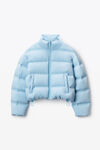 Alexander Wang oxford blue 短款格纹羽绒填充外套