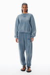 Alexander Wang washed blue ink blue puff-print logo sweatpants