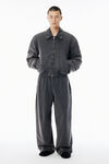 Alexander Wang washed asphalt 灰色有机毛圈布机车夹克