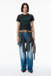 Alexander Wang black black burnout sheer jersey tee