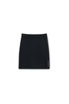 Alexander Wang black ロゴパッチ ブラック ウールブレンド ミニスカート