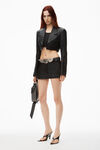 Alexander Wang black cropped blazer in linen chintz